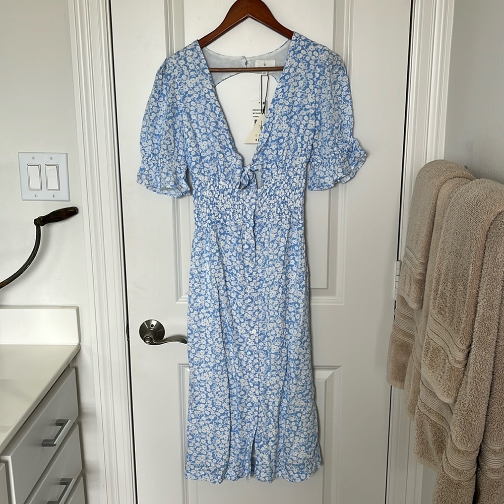 Baby blue midi spring dress